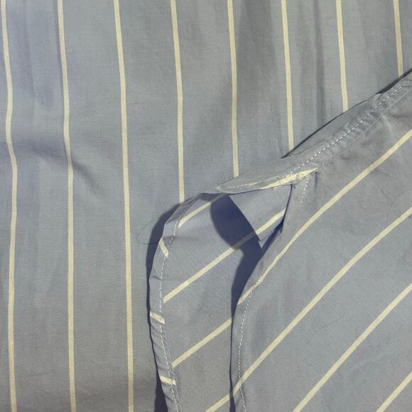 Ayr Men's the everyday classic blue and white strip cotton button down size L - Picture 5 of 9